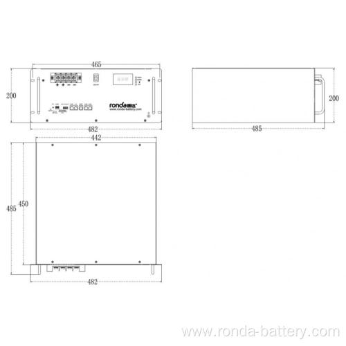 51.2V 100Ah LiFePO4 Battery Rack Home Energy Storage